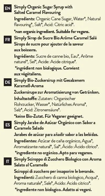 Simply Organic Salted Caramel Syrup - Honesty Sales U.K