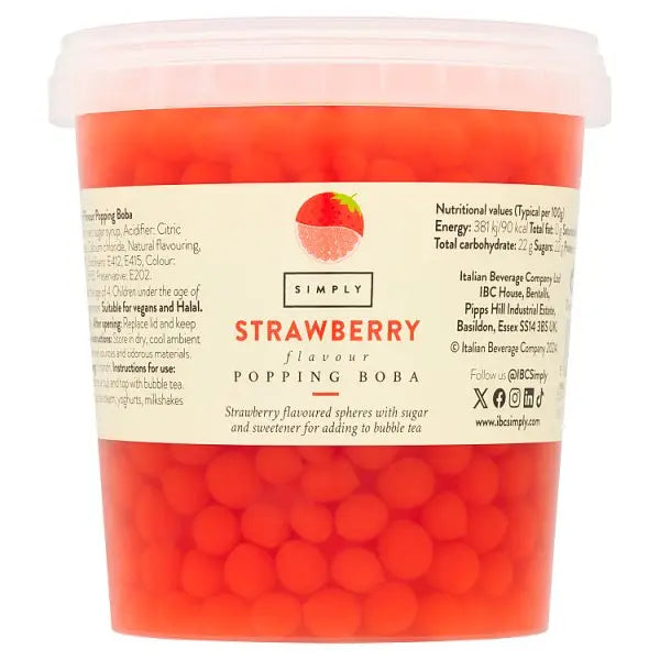 Simply Strawberry Flavour Popping Boba 870g  Honesty Sales U.K Main image