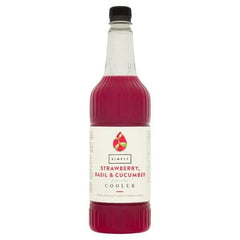 Simply Strawberry, Basil & Cucumber Flavour Cooler 1L - Honesty Sales U.K