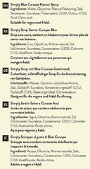 Simply Sugar Free Blue Curacao Syrup - Honesty Sales U.K