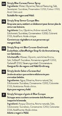 Simply Sugar Free Blue Curacao Syrup - Honesty Sales U.K