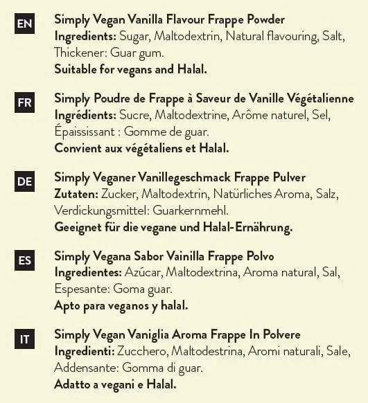 Simply Vegan Vanilla Frappe Powder Zweitbild