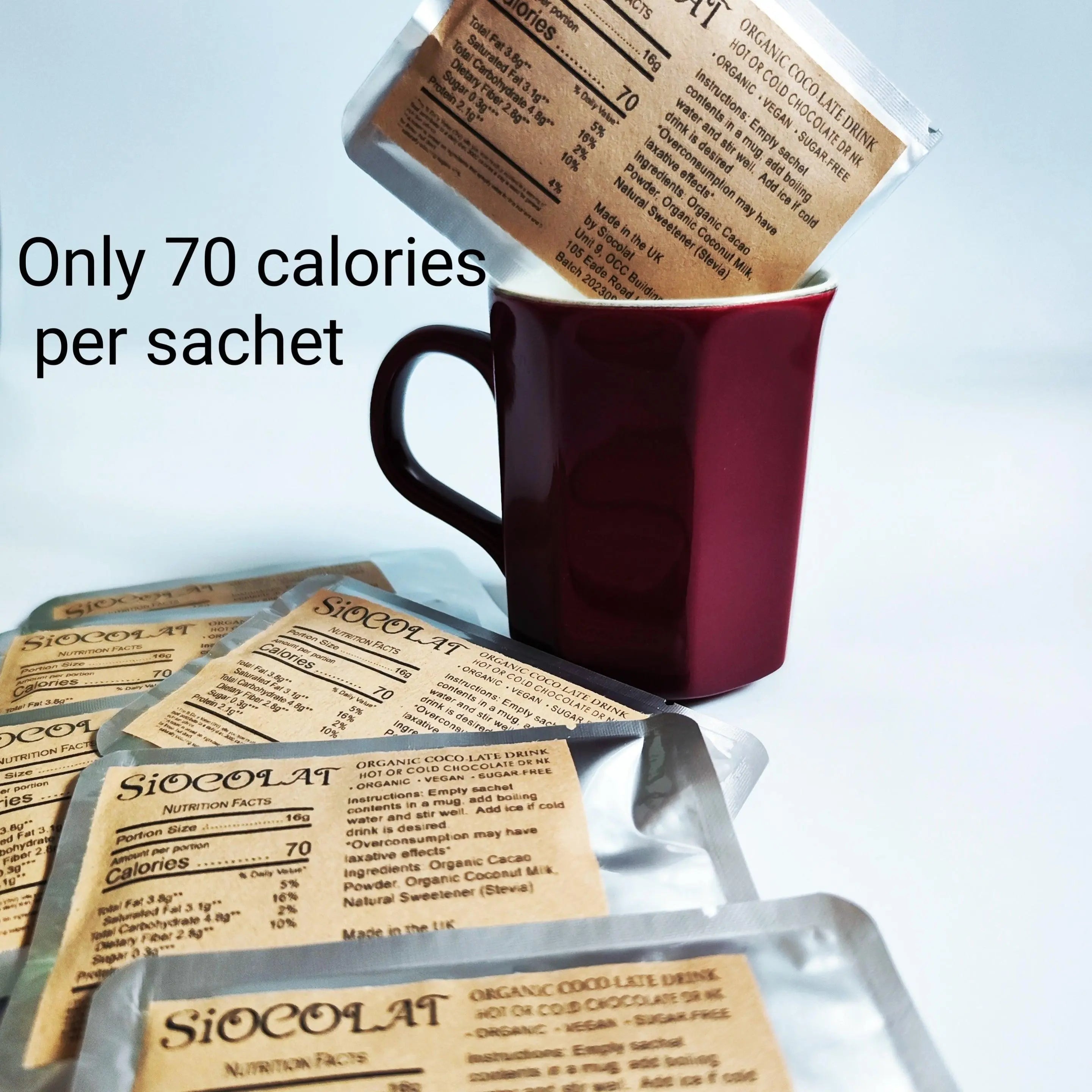 Siocolat Organic Vegan Sugar Free Low Calorie Chocolate Drink Hot or Cold - Honesty Sales