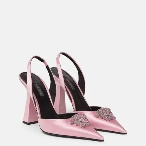 Slingback Heels with Embellishments. - Honesty Sales