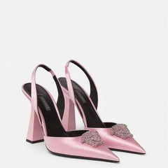 Slingback Heels with Embellishments.