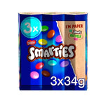 Smarties Milk Chocolate Tube 3 Pack Multipack 102g (Case of 16) Smarties