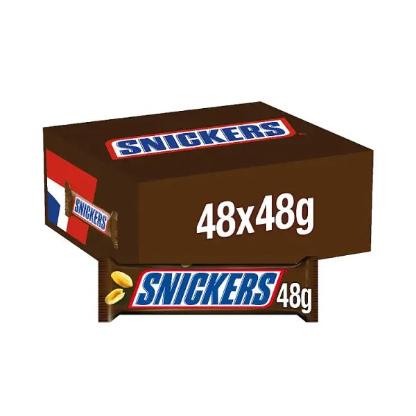 Snickers Caramel, Nougat, Peanuts & Milk Chocolate Snack Bar 48g (Case of 48) Snickers
