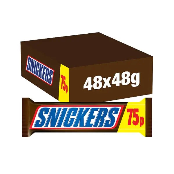 Snickers Caramel, Nougat, Peanuts & Milk Chocolate Snack Bar (Case of 48) Snickers