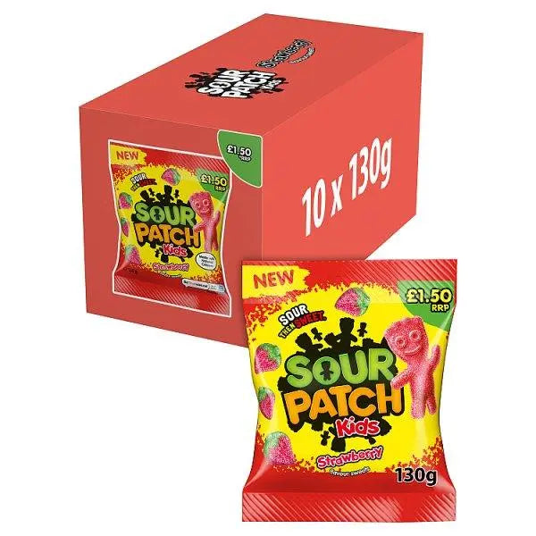 Sour Patch Kids Strawberry Flavour Sweets Bag 130g (Case of 10) - Honesty Sales U.K Image principale du produit