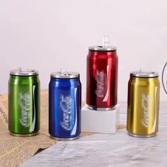 Stainless Steel Cola Shaped Thermos Cup – Double-Layer Vacuum Insulated Travel Mug with Straw for Hot & Cold Drinks  Honesty Sales U.K
