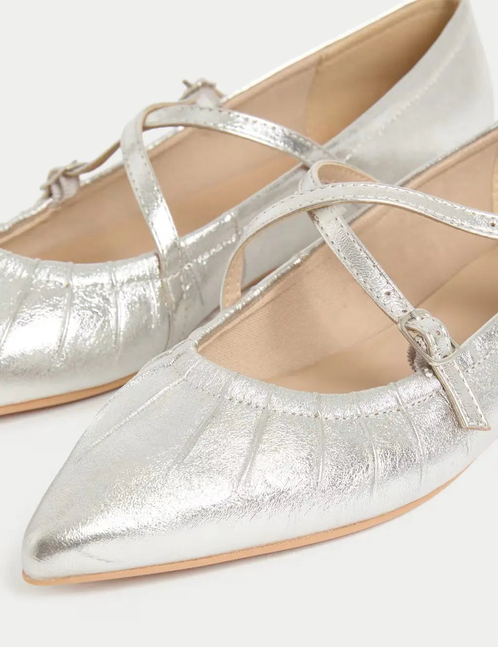 Strappy Pointed Ballet Pumps Honesty Sales Main image