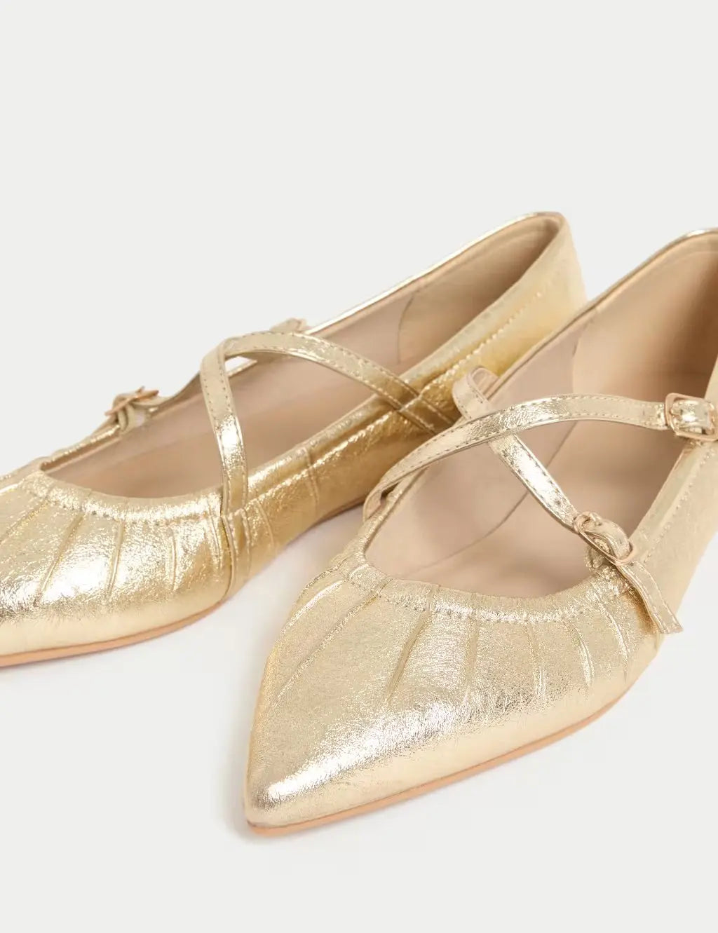 Strappy Pointed Ballet Pumps Honesty Sales