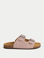 Suede Slip-On Corkbed Sandals Honesty Sales