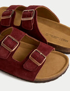 Suede Slip-On Corkbed Sandals Honesty Sales