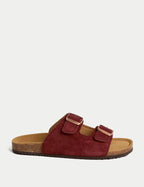 Suede Slip-On Corkbed Sandals Honesty Sales