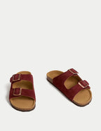 Suede Slip-On Corkbed Sandals Honesty Sales