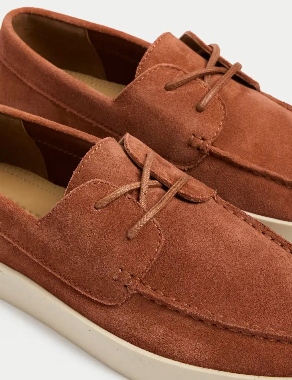 Suede White Sole Lace Up Loafers Honesty Sales