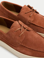 Suede White Sole Lace Up Loafers Honesty Sales