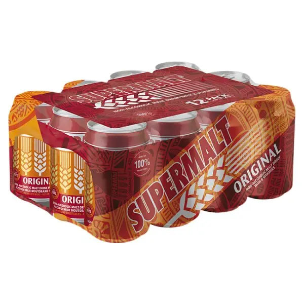 Supermalt Original Non-Alcoholic Malt Drink with B Vitamins 12 x 330ml (Case of 12)  Honesty Sales U.K Image principale du produit