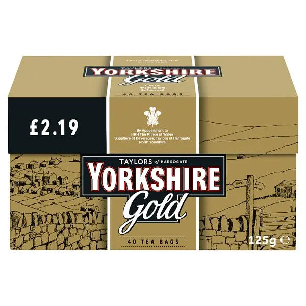 TAYLORS of HARROGATE Yorkshire Gold 40 Tea Bags 125g (Case of 5) Taylors of Harrogate