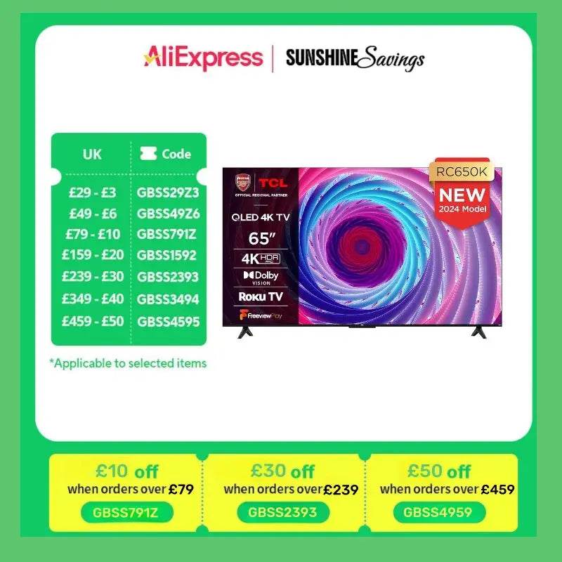 TCL 65RC650K 65-inch QLED Pro 4K Ultra HD Roku TV with Dolby Vision & Audio, HDR 10+ - Honesty Sales