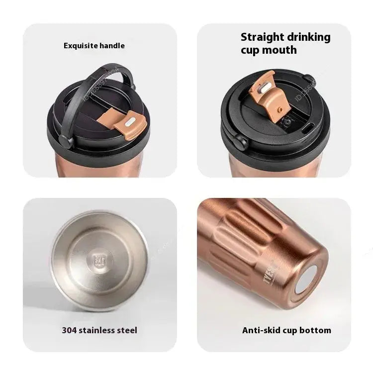 TYESO Vintage 400/500ml Coffee Mug – Portable 304 Stainless Steel Insulated Travel Cup for On-the-Go  Honesty Sales U.K