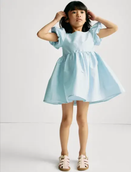 Taffeta Bow Dress (2-8 Yrs) - Honesty Sales