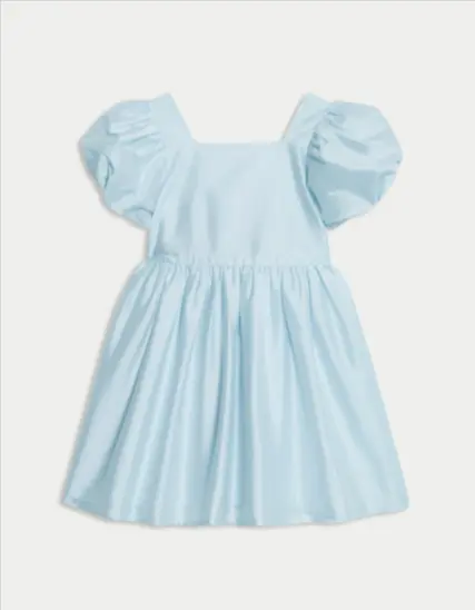 Taffeta Bow Dress (2-8 Yrs) - Honesty Sales
