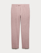 Tailored Fit Italian Performance Linen Blend Suit Trousers