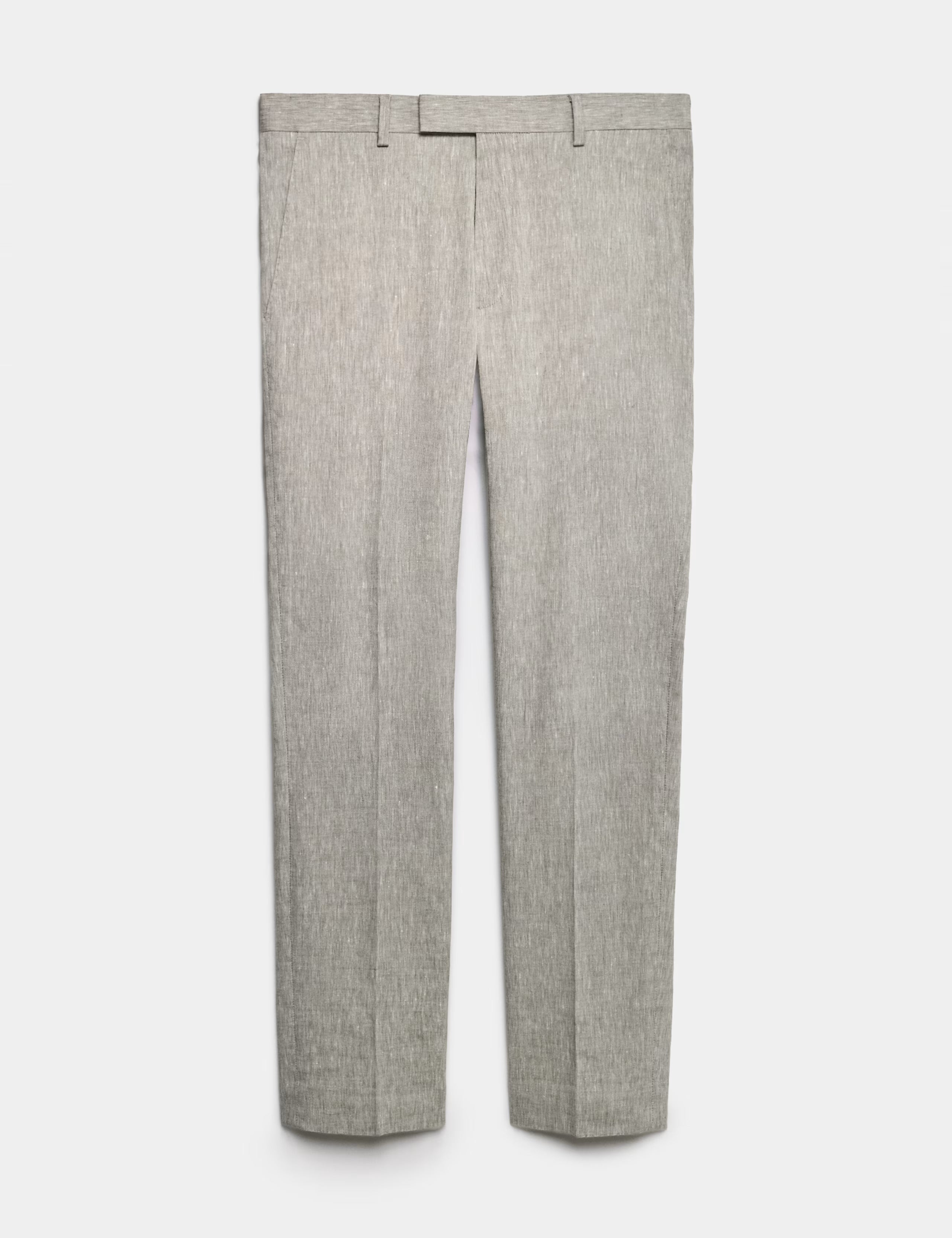 Tailored Fit Italian Performance Linen Blend Suit Trousers