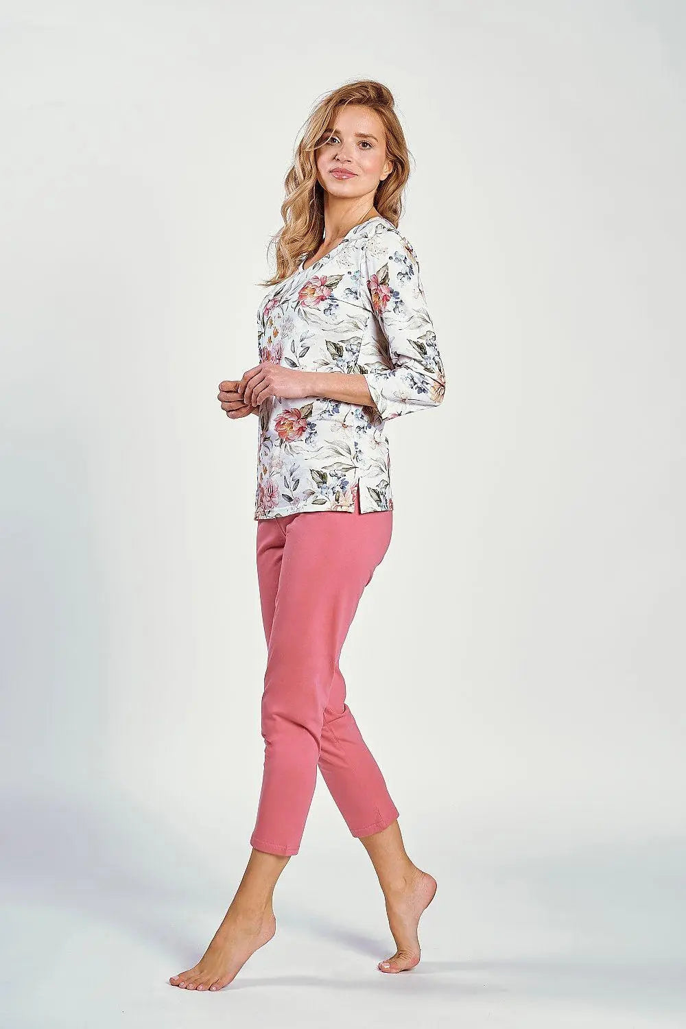 Taro sleeve blouse and 7/8-length pants womens pyjama Image secondaire du produit