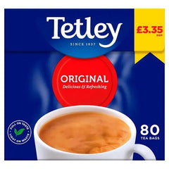 Tetley 80 Original Tea Bags 250g (Case of 6) - Honesty Sales