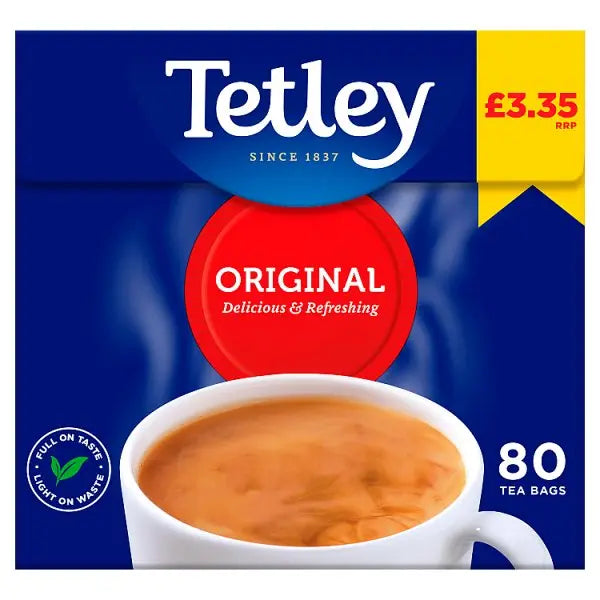 Tetley 80 Original Tea Bags 250g (Case of 6) - Honesty Sales Hauptbild