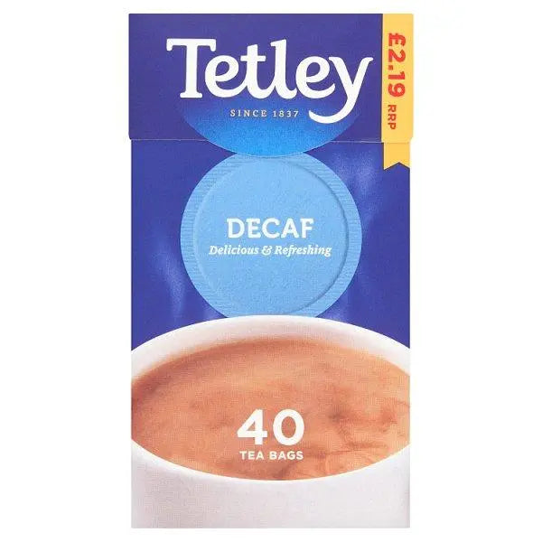Tetley Decaf 40 Tea Bags 125g (Case of 6) - Honesty Sales U.K Image principale du produit