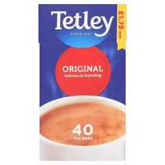 Tetley Original 40 Tea Bags 125g (Case of 6) - Honesty Sales U.K