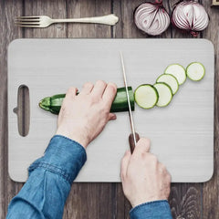 Titanium Stainless Steel Cutting Board – 304 Food Grade Thickened Double-Sided Chopping Board for Kitchen, Fruit & Meat  Honesty Sales U.K
