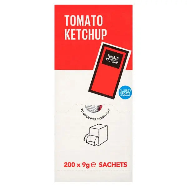 Tomato Ketchup Sachets 200 x 9g Honesty Sales U.K Main image
