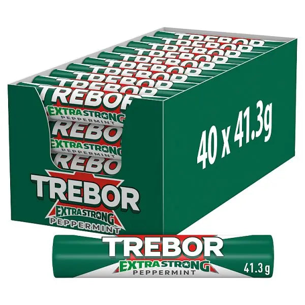 Trebor Extra Strong Peppermint Mints Roll 41.3g (Case of 40) - Honesty Sales U.K