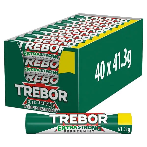 Trebor Extra Strong Peppermint Mints Roll 69p PMP 41.3g (Case of 40) - Honesty Sales U.K