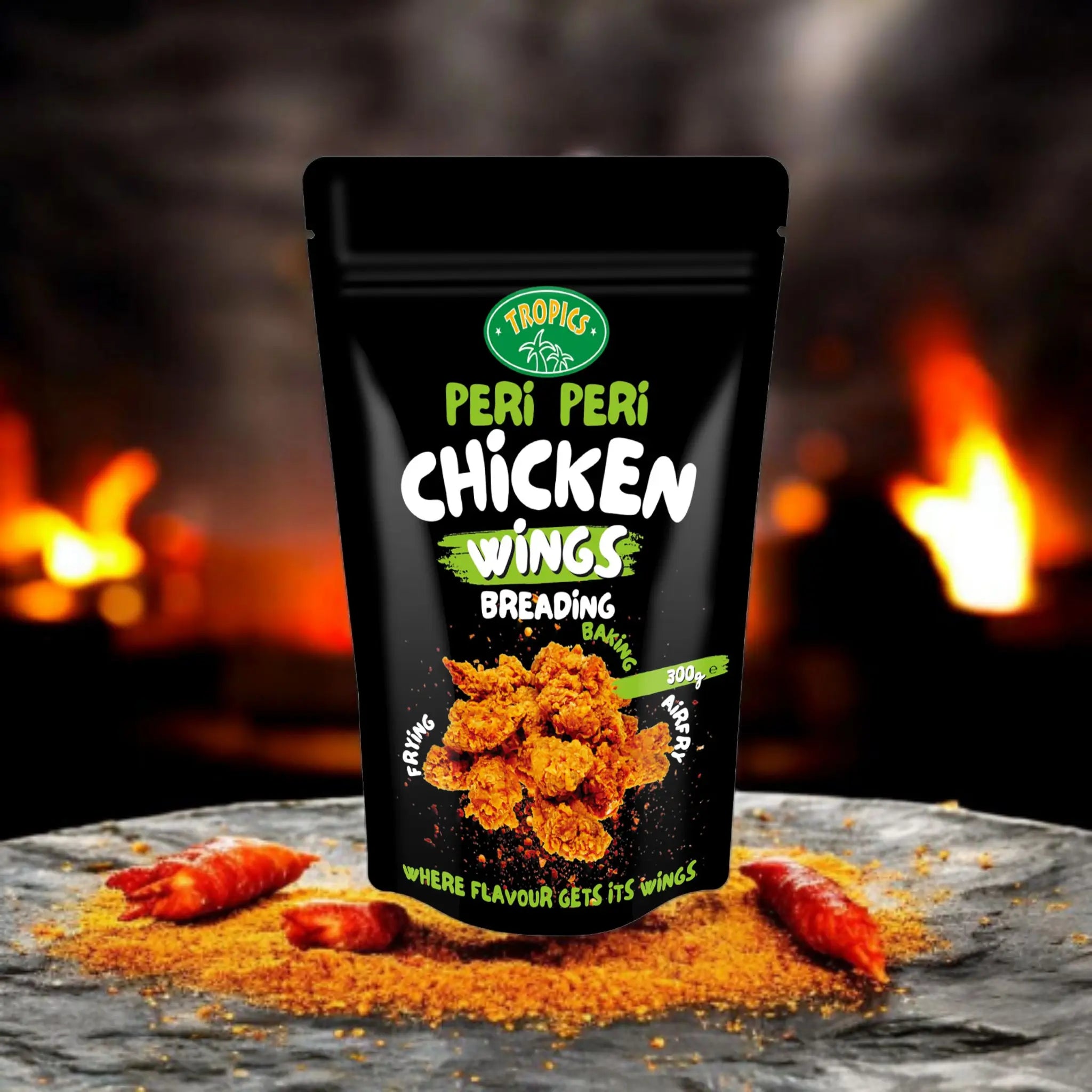 Tropics Peri Peri Chicken Wings Breading 6 x 300g - Honesty Sales Main image
