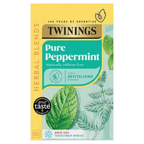 Twinings Pure Peppermint 20 Tea Bags 40g (Case of 4) - Honesty Sales U.K