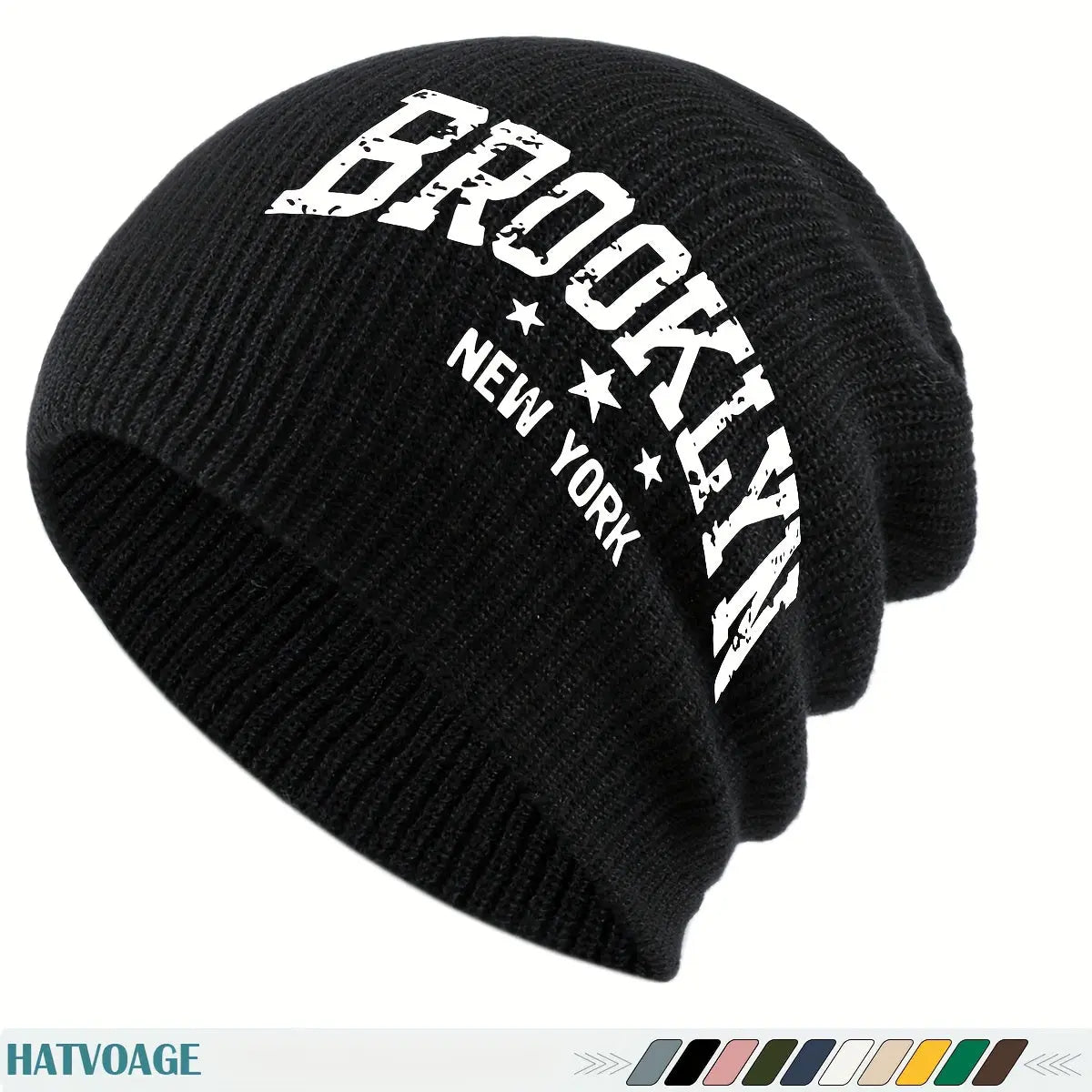 Unisex “Brooklyn New York” Knit Beanie – Slouchy Winter Streetwear Hat Secondary image