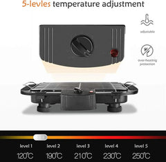 VickyHome 1500W Electric BBQ Grill – Smokeless Nonstick Barbecue Machine with Detachable Wire Grid Rack & Oil Drip Tray  Honesty Sales U.K