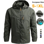 Waterproof Tactical Men's Windbreaker Jacket with Hood - Ideal for Outdoor Sports, Military Field, and Climbing - European Sizes S-5XL - Thin and Lightweight Outwear Dropshipman