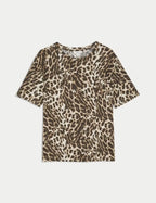 Womens Cotton Modal Blend Printed T-Shirt Honesty Sales