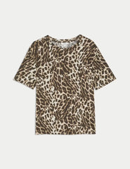 Womens Cotton Modal Blend Printed T-Shirt Honesty Sales