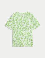 Womens Cotton Modal Blend Printed T-Shirt Honesty Sales