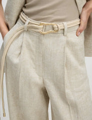 Womens Linen Blend Wide Leg Trousers Honesty Sales