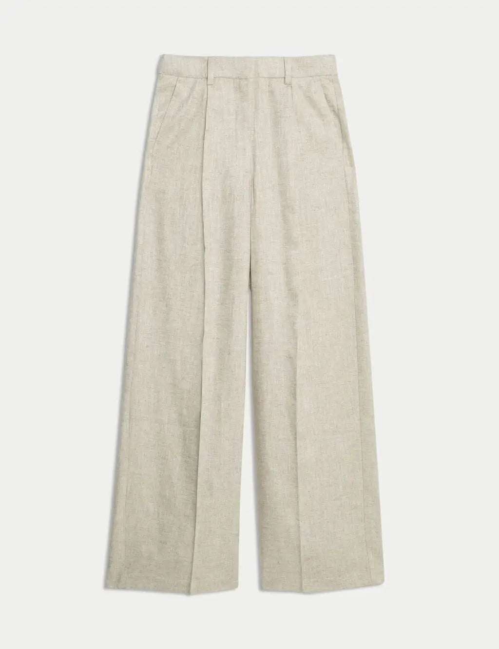 Womens Linen Blend Wide Leg Trousers Secondary image