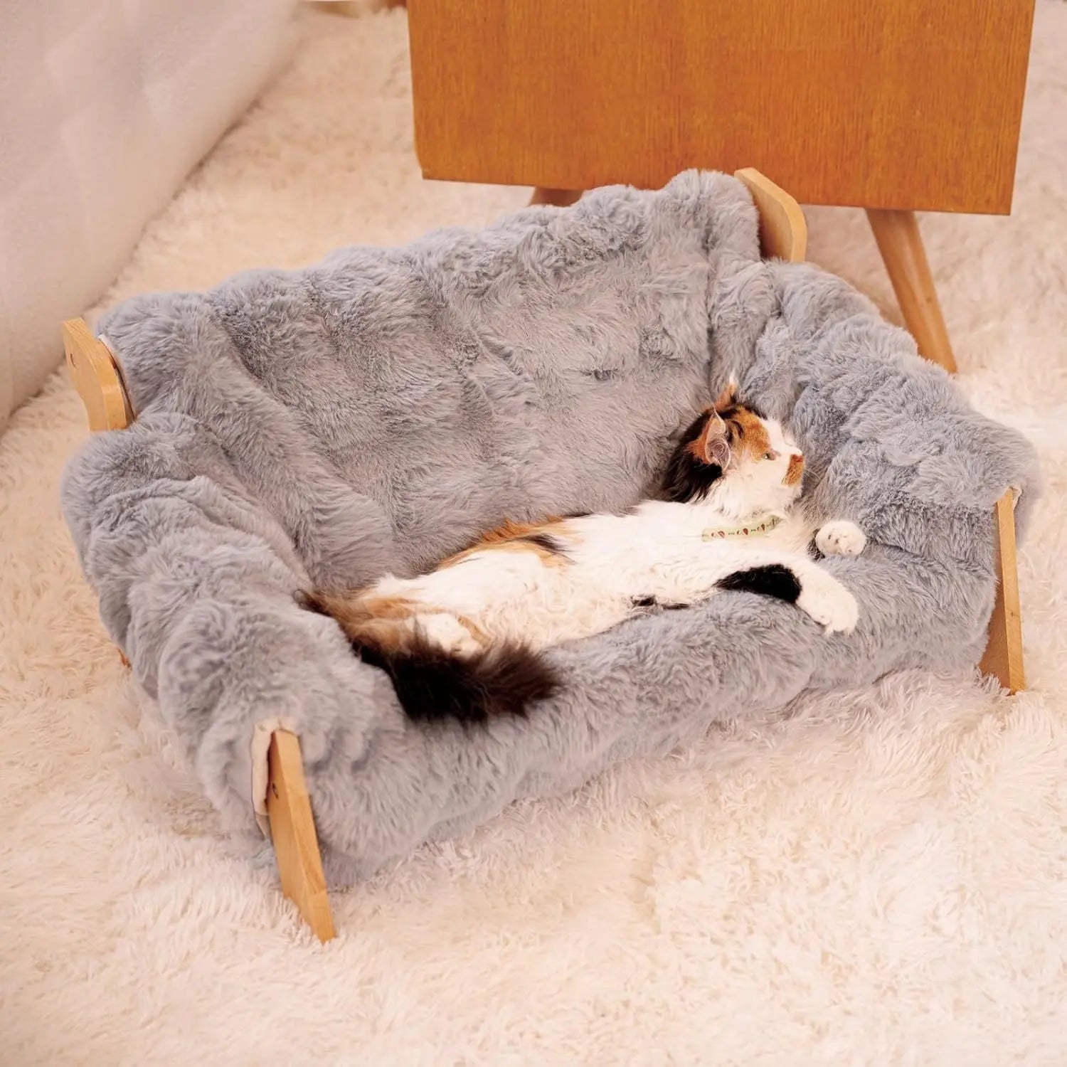 Wooden Cat Sofa Four-season Use Removable And Washable Cat Bed Zweitbild